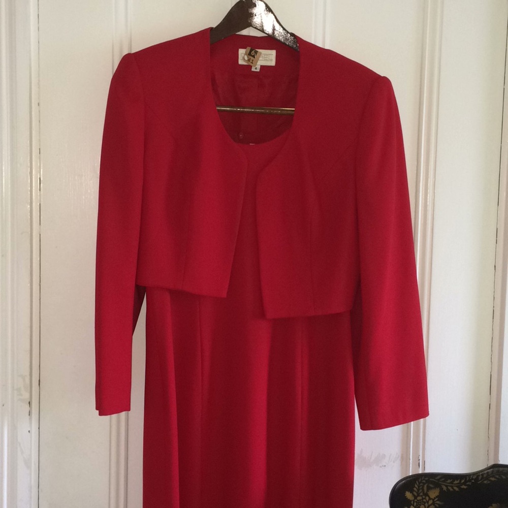 Red dress and jacket set by Michael. Size 4